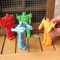 可拆装玩具橡皮擦变形金刚像皮擦卡通可爱男孩儿童礼物幼儿园奖品 小变形金刚橡皮(4个不同色)