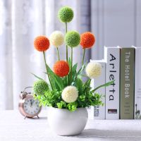 玫瑰绿植仿真花客厅装饰花餐桌摆设假花电视柜茶几摆件牡丹插花艺 大光球富贵求绿+白+橘