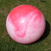 大号充气球游乐场游泳池幼儿园专用拍皮球40cm 55cm云彩球4色可选 40cm粉色云彩球送气针