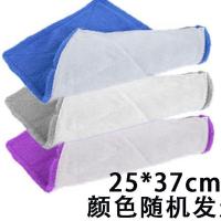 5个平板拖把替换布夹布珊瑚绒布平托粘贴地板拖布加固式加厚拖布 25*37加厚款3个装(颜色随机)