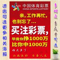 体育彩票励志标语搞笑幽默个性创意买注彩票中奖装饰海报墙贴制作 轻薄丝布(不带胶)-防晒防水 30cm*40cm