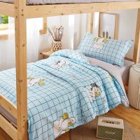 学生三件套学生宿舍上下铺套件家用单双人床单被套床上用品四件套 happy鸭 1.0m床三件套