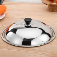 加厚不锈钢锅盖子通用可视钢化玻璃盖家用组合盖蒸锅炒锅盖马勺盖 全钢盖 30盖 适合内径28-29.5cm锅