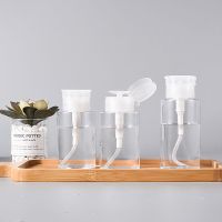 按取瓶爽肤水瓶分装瓶化妆水按压瓶化妆水分装瓶美甲洗甲水分装瓶 透明按取瓶150毫升[1个] [关注店铺送标签+漏斗]