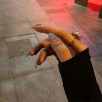 蝴蝶链条闪粉美甲 高贵穿戴美甲成品新娘款甲片假指甲贴片美甲 极光粉渐变 送胶水+果冻胶+小搓条