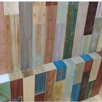 彩色旧木板实木地板复古装修风格装饰饰面板老木头莫兰迪色老木板 定制款