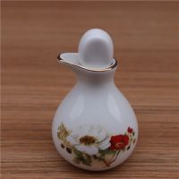 泰国spa用品 芳香水疗调配工具陶瓷闻香瓶精油瓶多种颜色任选 白花瓶