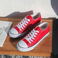 2021新款帆布鞋女鞋球鞋板鞋ulzzang韩版小白鞋百搭学生休闲布鞋 红色 [优质款]A01 随机款