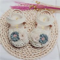 2019夏新款韩版1-2-3-4周岁宝宝婴幼儿软底学步鞋花朵包头学步鞋 米白色 605-米色 15码鞋内长11.5厘米