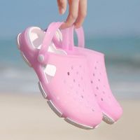 洞洞鞋女学生平底韩版沙滩鞋女夏季凉拖鞋包头中高跟护士果冻鞋女 9068粉色 36