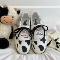 泊雅君复古原宿帆布鞋女2021新款春秋女鞋百搭韩版港风鞋子ins潮 白色牛3093 35学生