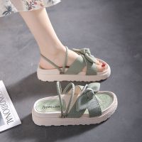 两穿凉鞋女夏外穿2021年新款ins潮配裙子厚底仙女风学生平底拖鞋 绿色 标准码,脚胖宽拍大一码 35 标准码,脚胖宽拍