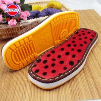 [4套送1套]孺子牛冬季保暖毛线编织拖鞋棉鞋牛筋鞋底鞋帮组合 牛筋底 儿童24/25(适合3岁)