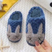 儿童棉拖鞋冬男童女童可爱家用亲子拖鞋小孩宝宝软底防滑中大童鞋 藏青色 160码内长15厘米约适合2-3周岁
