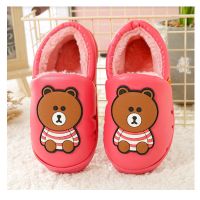 宝宝棉鞋小宝防水棉鞋男女儿童冬季加厚毛绒小童包跟棉鞋防水pu皮 8963西瓜红 150-内长13.5cm(1岁左右)