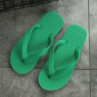 泰国河花牌人字拖男女夏外穿鞋子ins女夏学生复古情侣橡胶人字拖 绿色 9 236mm 适合35-36