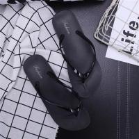 夏新款外穿防滑黑色女人字拖鞋夹脚拖可爱浴室拖鞋潮平底沙滩凉拖 2159黑人字拖偏小 36