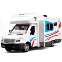旅行露营房车模型 儿童玩具合金车模声光回力汽车模型仿真小汽车 53130房车散装
