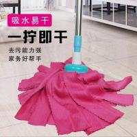 鱼鳞布拖把加厚超强吸水墩布无痕干湿两用拖布懒人一拖净水拖地拖 鱼鳞拖把1头一杆(颜色随机))