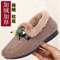 冬天老太太防滑舒适奶奶棉鞋老北京布鞋加厚保暖女鞋中老年女棉鞋 咖啡色 40