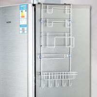 厨房置物架冰箱挂架调味品保鲜袋收纳架层架冰箱侧壁挂架置物架 白色