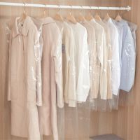 衣服防尘罩防尘袋挂式衣物防尘西装套子挂衣袋家用衣柜大衣罩衣袋 60*90cm(西服衬衫) 5个 家用款