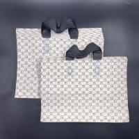 加厚磨砂时尚服装店手提袋子高档鞋盒购物包装胶袋手拎打包塑料袋 小号50个:宽35*高25*底9cm