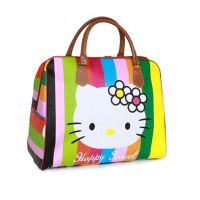 新款卡通旅游包大容量旅行袋韩版手提可爱行李包短途旅行包待产包 彩色KT 中号