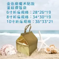 时尚生日蛋糕保温袋加厚大号饭盒保温袋海参保鲜手提袋铝箔保温包 金色6寸