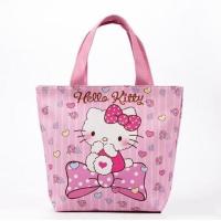HelloKitty饭盒袋凯蒂猫美乐蒂大耳狗PU手提包便当袋卡通环保购物 蝴蝶结KT