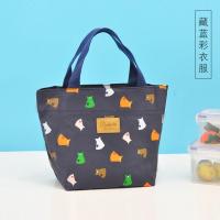 小手包便当女包牛津布收纳妈咪买菜手拎包小号上班手提包饭盒袋 藏蓝彩衣服