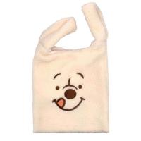 羊羔毛绒单肩手提包韩版ins维尼熊草莓熊可爱卡通手提袋秋冬学生 白色毛绒小包