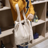 赵丽颖同款帆布包女单肩包学生韩版斜挎包双肩百搭女包文艺布袋包 米白色双层帆布包+水杯位