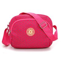 新款时尚防水帆布斜挎小包零钱包上街买菜妈妈包大容量斜挎布包 小版横玫红