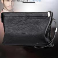 男士手感舒适大容量手拿包手机包零钱包车钥匙日常用品平板电脑 黑色小号