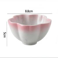 日式精美珍品碗小吃碟小碟子甜品碗陶瓷碗小汤碗小碗 粉色