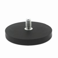 汽车led长条灯强磁底座越野改装包胶磁铁支架车顶射灯强磁吸盘座 6.6直径螺柱款12公斤磁性