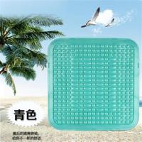 夏季工程车叉车坐垫铲车坐垫透气夏天挖机坐垫套单座通用凉席垫 小方垫青色