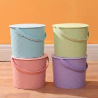 多功能收纳桶储物凳手提多用桶洗车桶户外钓鱼桶家用桶水桶带盖 福利款小号-颜色随机