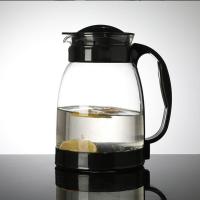 冷水壶玻璃大容量耐高温防爆装果汁家用凉水壶简约客厅好看的水壶 黑耀2000ML(约4斤4瓶矿泉水) 单壶(防爆防滑)