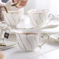 欧式陶瓷咖啡杯套装杯碟套下午茶杯子陶瓷杯家用水杯具送不锈钢勺 时来运转单杯