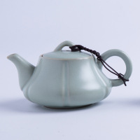 汝窑陶瓷功夫茶具套装家用整套茶杯茶壶公道杯简约汝瓷可开片可养 南瓜壶单壶
