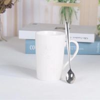 家用水杯亲子杯一家人家用套装陶瓷杯带勺杯子喝水杯暖暖杯马克杯 无图案