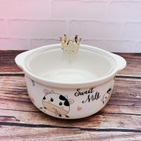 猪油罐耐高温圆形调味罐容器欧式用品猪油罐带盖厨房糖缸小号味盅 奶牛泡面碗 Sweet