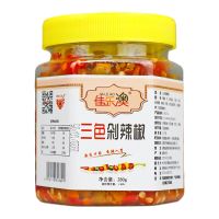 三色剁辣椒湖南香辣正宗下饭菜拌饭酱蒸鱼剁椒特产辣椒酱咸菜农家 280瓶*1瓶