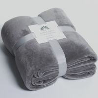 [四季毯]珊瑚绒毯子法兰绒毛毯午睡毯空调床单夏季毛巾被薄被子 灰色 100X150cm优等品*约0.7斤