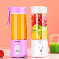 便携式榨汁机家用迷你小型榨汁杯学生多功能水果充电式电动果汁机 颜色随机(无) 2刀头塑料杯身小动力限打软水果无