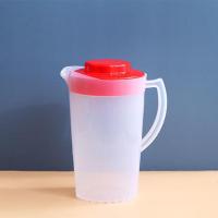 家用塑料冷水壶客厅创意透明果汁甜水冷水壶简约冰箱凉白开茶水壶 红色冷水壶
