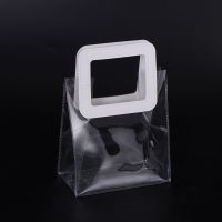 厂家直销透明PVC手提袋饭盒袋礼物袋喜糖袋 化妆品手提袋伴手礼袋 透明 高20*长18*宽10黑色手提
