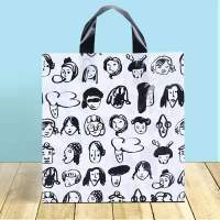 手提袋服装店胶袋塑料袋加厚鞋盒袋女装袋子批发童装袋子 人头像(试用装10个) 宽25*高30+边8